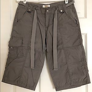 🩶 Y2K Garage Clothing Trendy Lightweight Long Grey Cargo Shorts